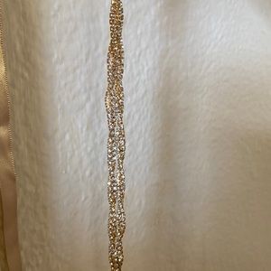 Rose Gold Long thin belt bridal bridesmaid rhinestone